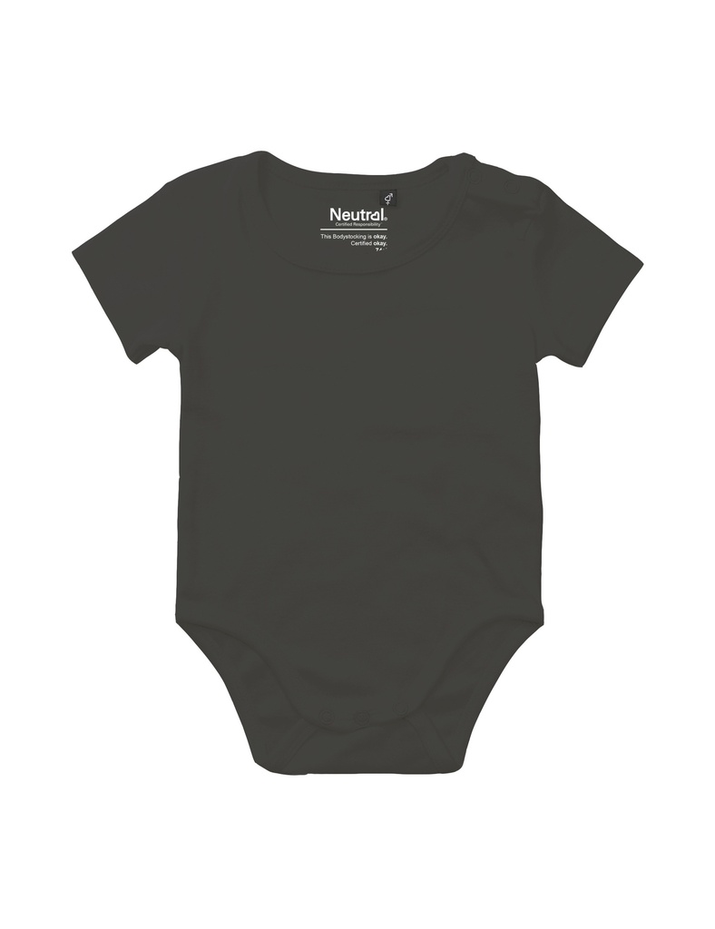 BABIES SHORT SLEEVE BODYSTOCKING_CHARCOAL